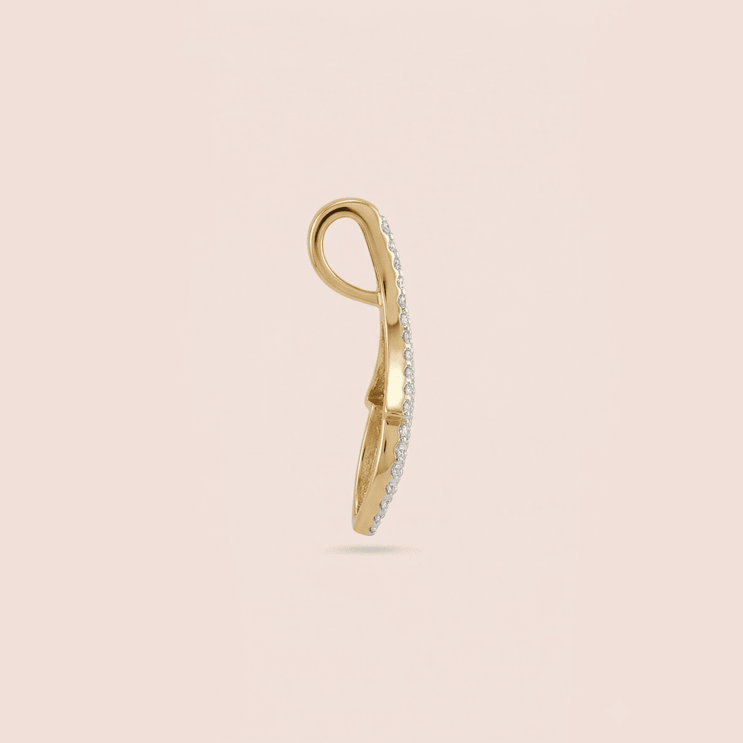 Serpentine Glow 18K Yellow Gold Diamond Flow Pendant
