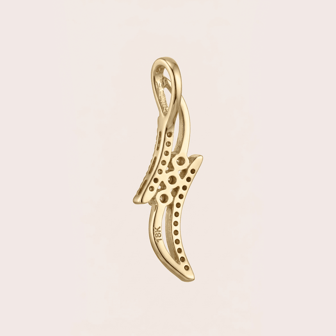 Serpentine Glow 18K Yellow Gold Diamond Flow Pendant
