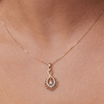 Load image into Gallery viewer, Lumina Pearl &amp; Tapered Diamond Drop Pendant in 18K Yellow Gold
