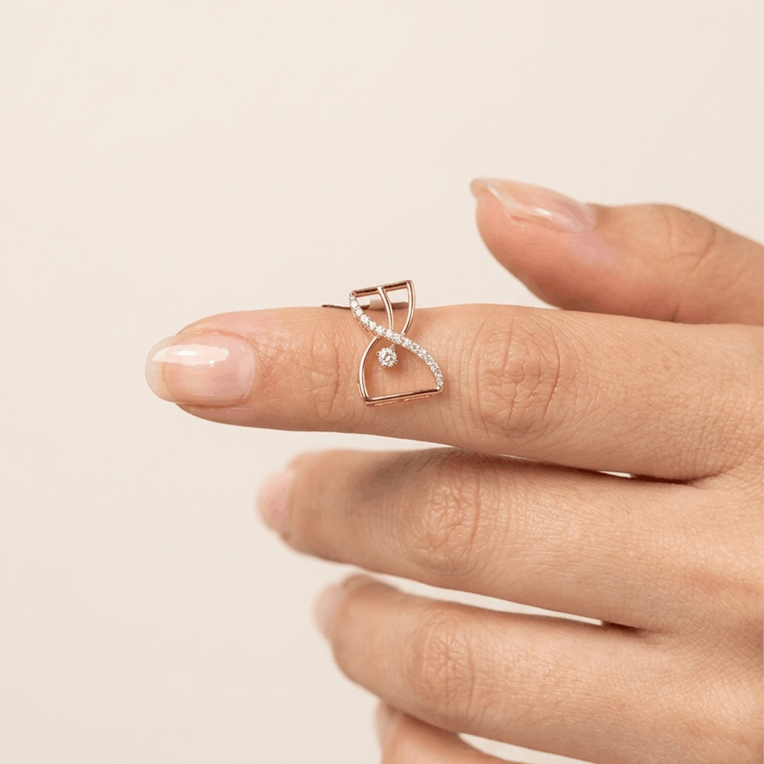 Timeless Hourglass Diamond Pendant in 18K Rose Gold