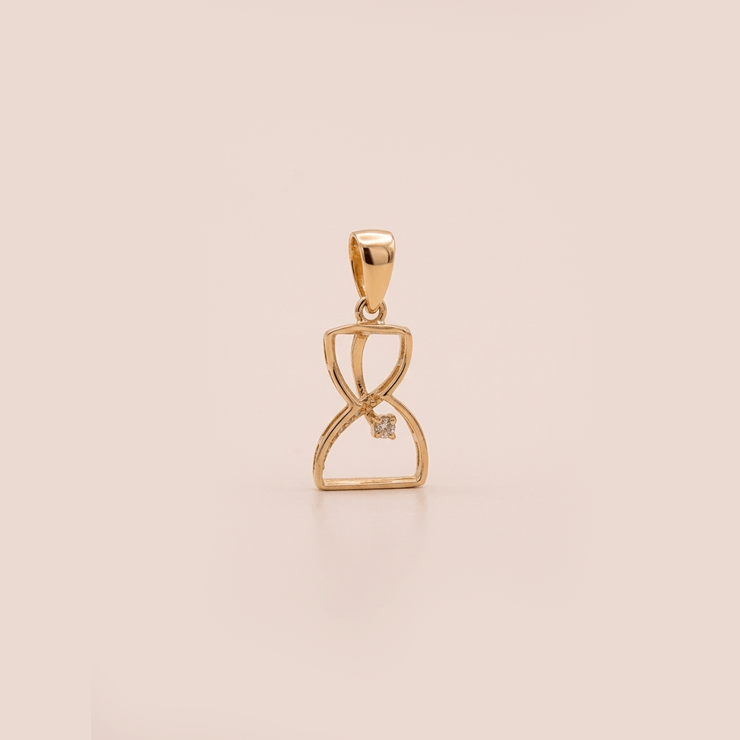 Timeless Hourglass Diamond Pendant in 18K Rose Gold